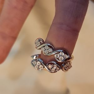 Sterling Silver and Diamond Earrings